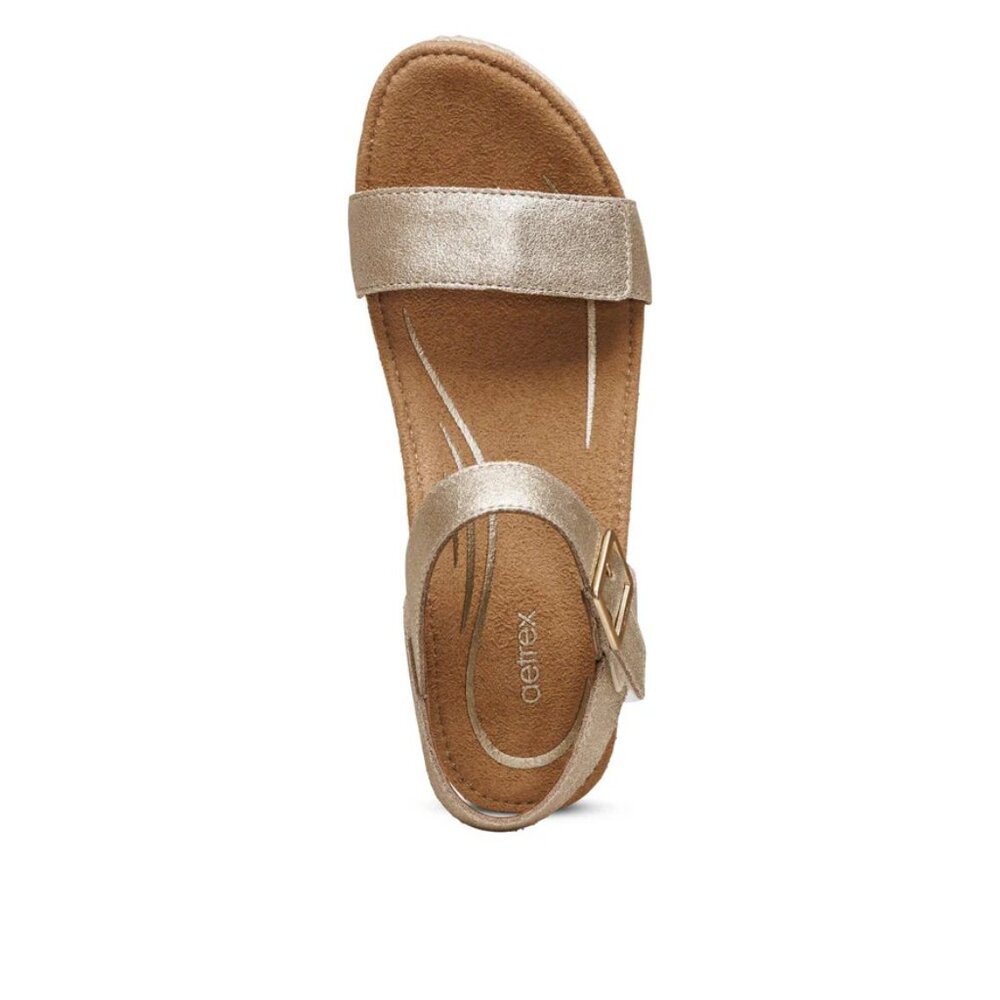 BRAND NEW Aetrex Syndney Quarter Strap Espadrille Wedge - Picture 3 of 4